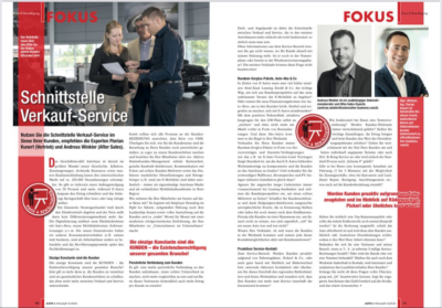 Fokus-Artikel für „AUTO & Wirtschaft“: Schnittstelle Verkauf <—> Service - ein Artikel von Automotive Business Coach