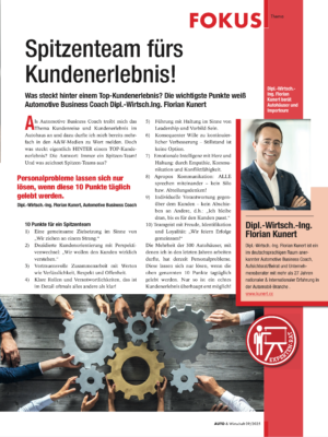Mission TOP-Kundenerlebnis - ein Artikel von Automotive Business Coach